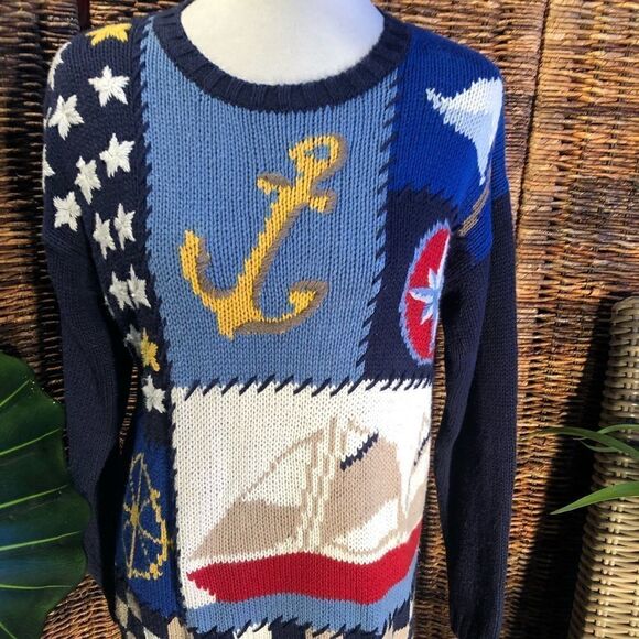EUC! Chaus Nautical Crewneck Sweater S - Picture 2 of 10